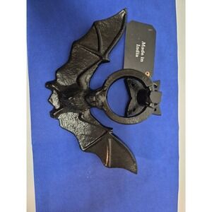 Haunted Manor Black Bat Metal Door Knocker Gothic Home Decor Halloween Spooky
